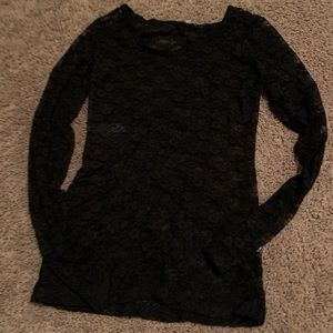 Black & purple lace long sleeves; both NWOT